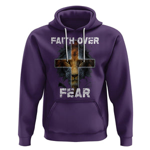 Christian Hoodie Faith Over Fear TS02 Purple Printyourwear