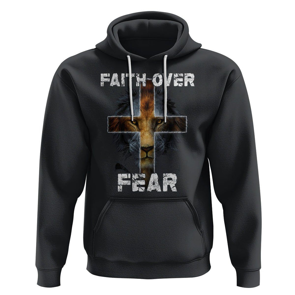 Christian Hoodie Faith Over Fear TS02 Black Printyourwear