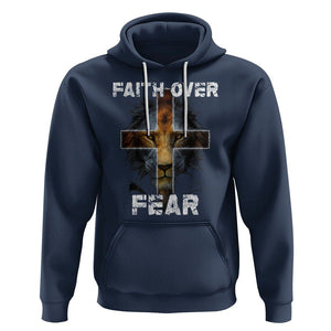 Christian Hoodie Faith Over Fear TS02 Navy Printyourwear