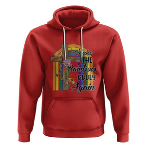 Christian LGBT Pride Hoodie Make The Rainbow Godly Again TS02 Red Printyourwear