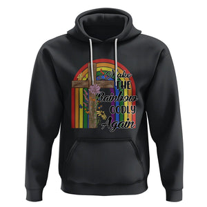 Christian LGBT Pride Hoodie Make The Rainbow Godly Again TS02 Black Printyourwear