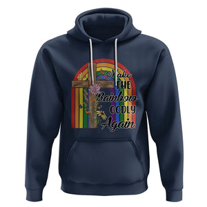 Christian LGBT Pride Hoodie Make The Rainbow Godly Again TS02 Navy Printyourwear