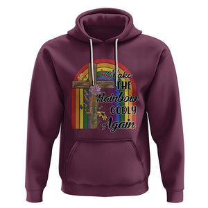 Christian LGBT Pride Hoodie Make The Rainbow Godly Again TS02 Maroon Printyourwear