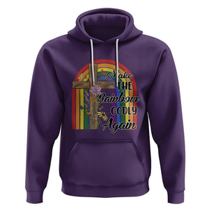 Christian LGBT Pride Hoodie Make The Rainbow Godly Again TS02 Purple Printyourwear