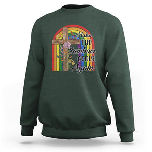 Christian LGBT Pride Sweatshirt Make The Rainbow Godly Again TS02 Dark Forest Green Printyourwear