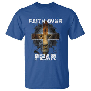 Christian T Shirt Faith Over Fear TS02 Royal Blue Printyourwear