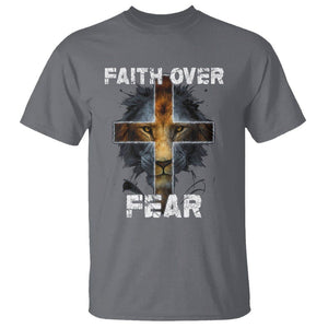 Christian T Shirt Faith Over Fear TS02 Charcoal Printyourwear