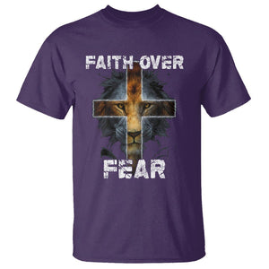 Christian T Shirt Faith Over Fear TS02 Purple Printyourwear