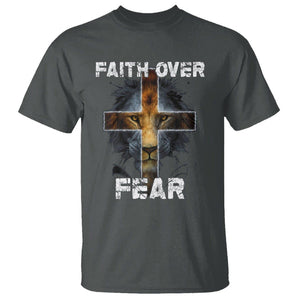 Christian T Shirt Faith Over Fear TS02 Dark Heather Printyourwear