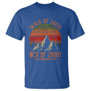 Christian T Shirt Walk By Faith Not By Sight TS09 Royal Blue Printyourwear