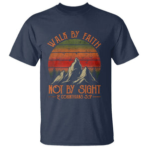 Christian T Shirt Walk By Faith Not By Sight TS09 Navy Printyourwear