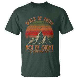 Christian T Shirt Walk By Faith Not By Sight TS09 Dark Forest Green Printyourwear