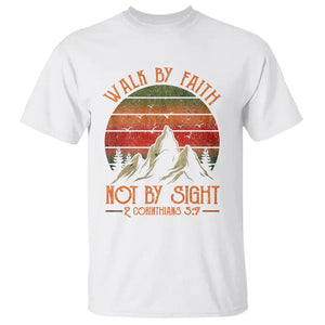 Christian T Shirt Walk By Faith Not By Sight TS09 White Printyourwear