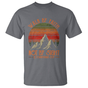 Christian T Shirt Walk By Faith Not By Sight TS09 Charcoal Printyourwear