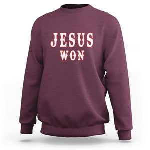 Christianity Religion Jesus Won Texas Sweatshirt TS02 Maroon Printyourwear