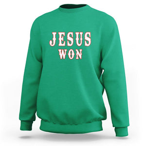 Christianity Religion Jesus Won Texas Sweatshirt TS02 Irish Green Printyourwear