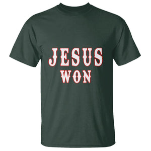 Christianity Religion Jesus Won Texas T Shirt TS02 Dark Forest Green Printyourwear