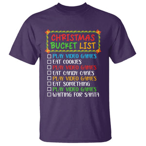 Christmas Bucket List Play Video Games Eat Something And Wait For Santa T Shirt TS09 Purple Printyourwear