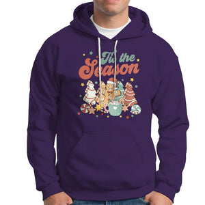 Christmas Cookies Hoodie Tis The Season Xmas Tree Cakes Gingerbread Man Retro Groovy TS02 Purple Printyourwear