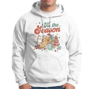 Christmas Cookies Hoodie Tis The Season Xmas Tree Cakes Gingerbread Man Retro Groovy TS02 White Printyourwear