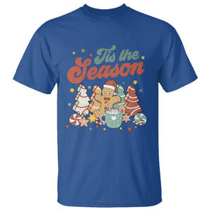 Christmas Cookies T Shirt Tis The Season Xmas Tree Cakes Gingerbread Man Retro Groovy TS02 Royal Blue Printyourwear