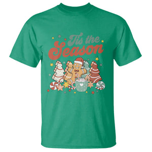 Christmas Cookies T Shirt Tis The Season Xmas Tree Cakes Gingerbread Man Retro Groovy TS02 Irish Green Printyourwear