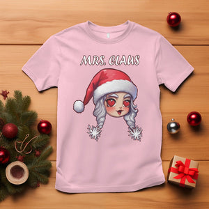 Christmas Couple Matchhing T Shirt Mr and Mrs Claus Couples Match Santa Lover TS09 Light Pink Printyourwear