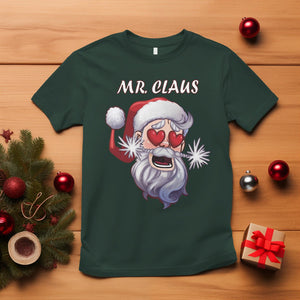 Christmas Couple Matchhing T Shirt Mr and Mrs Claus Couples Match Santa Lover TS09 Dark Forest Green Printyourwear