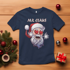 Christmas Couple Matchhing T Shirt Mr and Mrs Claus Couples Match Santa Lover TS09 Navy Printyourwear