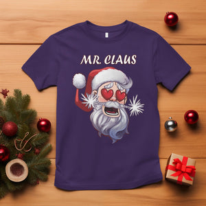 Christmas Couple Matchhing T Shirt Mr and Mrs Claus Couples Match Santa Lover TS09 Purple Printyourwear