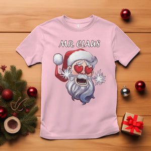 Christmas Couple Matchhing T Shirt Mr and Mrs Claus Couples Match Santa Lover TS09 Light Pink Printyourwear