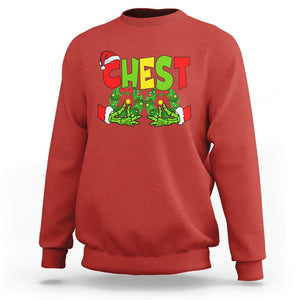 Christmas Couples Sweatshirt Chestnuts Xmas Matching Family Funny Chest Skeleton TS02 Red Printyourwear