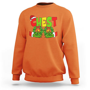 Christmas Couples Sweatshirt Chestnuts Xmas Matching Family Funny Chest Skeleton TS02 Orange Printyourwear