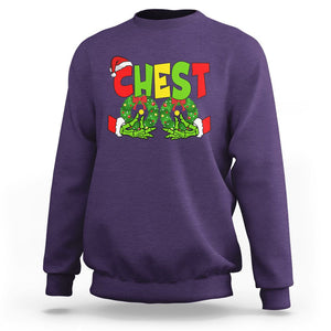 Christmas Couples Sweatshirt Chestnuts Xmas Matching Family Funny Chest Skeleton TS02 Purple Printyourwear