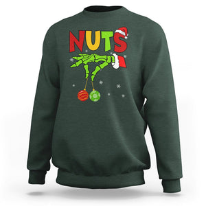 Christmas Couples Sweatshirt Chestnuts Xmas Matching Family Funny Nuts Skeleton TS02 Dark Forest Green Printyourwear