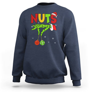 Christmas Couples Sweatshirt Chestnuts Xmas Matching Family Funny Nuts Skeleton TS02 Navy Printyourwear