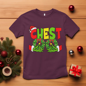 Christmas Couples T Shirt Chestnuts Xmas Matching Family Funny Chest Skeleton TS02 Maroon Printyourwear