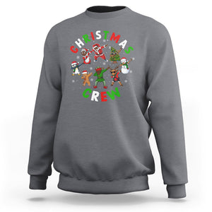 Christmas Crew Black African American Santa Reindeer Snowman Dabbing Sweatshirt TS09 Charcoal Printyourwear