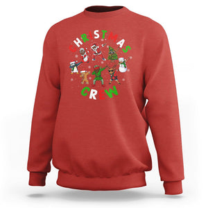 Christmas Crew Black African American Santa Reindeer Snowman Dabbing Sweatshirt TS09 Red Printyourwear