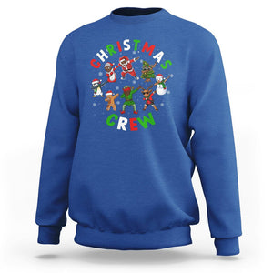 Christmas Crew Black African American Santa Reindeer Snowman Dabbing Sweatshirt TS09 Royal Blue Printyourwear