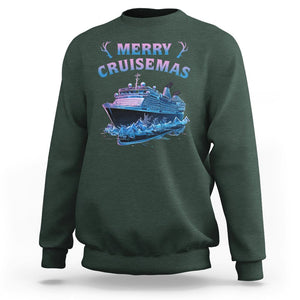 Christmas Cruise Sweatshirt Merry Cruisemas Xmas Family Trip Reunion TS02 Dark Forest Green Printyourwear