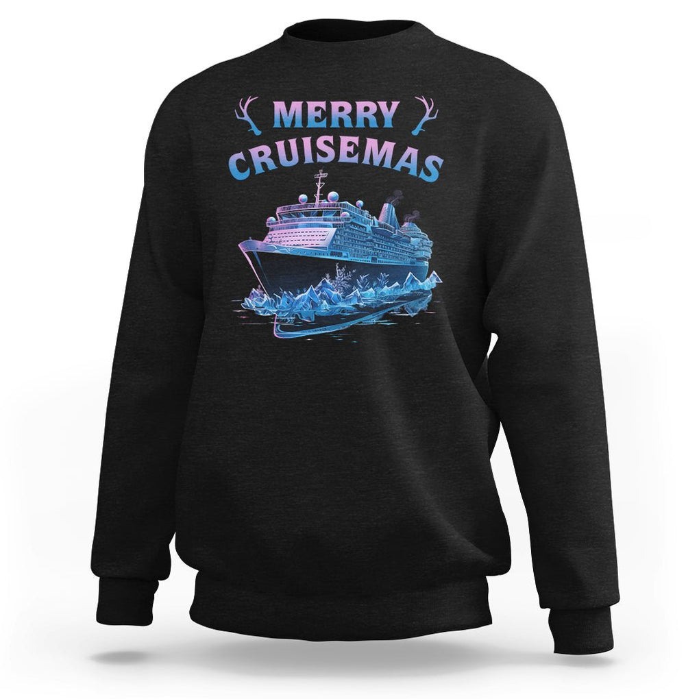 Christmas Cruise Sweatshirt Merry Cruisemas Xmas Family Trip Reunion TS02 Black Printyourwear