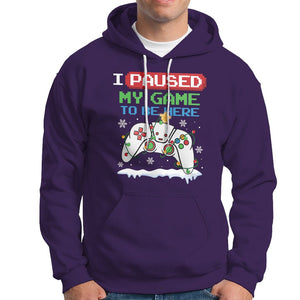 Christmas Gamer I Paused My Game To Be Here Hoodie TS09 Purple Printyourwear