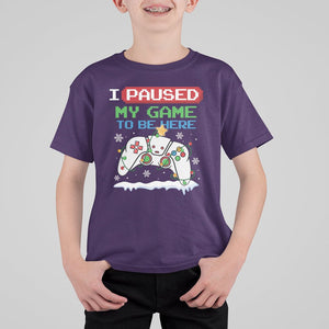 Christmas Gamer I Paused My Game To Be Here T Shirt For Kid TS09 Purple Printyourwear