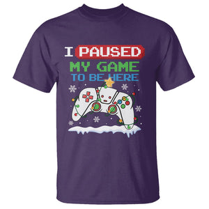 Christmas Gamer I Paused My Game To Be Here T Shirt TS09 Purple Printyourwear