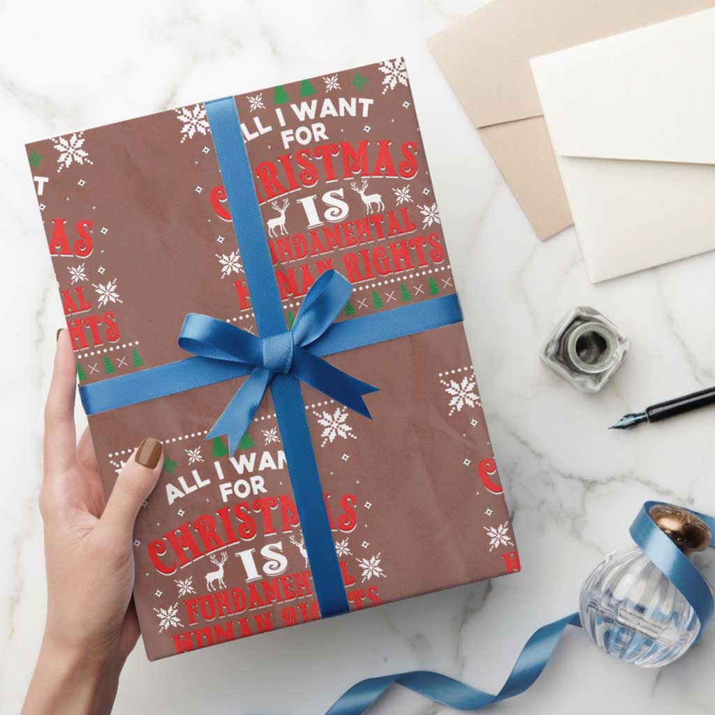 Christmas Gift For Fundamental Human Rights Supporters Wrapping Paper Roll TS12 Mocha Print Your Wear