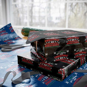 Christmas Gift For Fundamental Human Rights Supporters Wrapping Paper Roll TS12 Black Print Your Wear