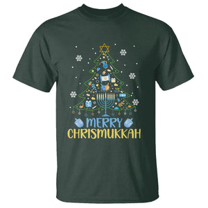 Christmas Hanukkah T Shirt Merry Christmukkah Jewish Christmas Tree Chanukah Hanukkah TS02 Dark Forest Green Printyourwear