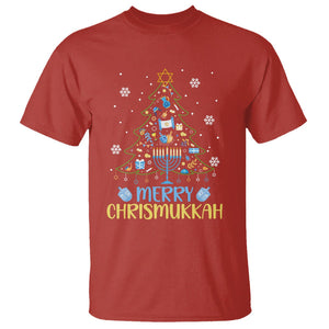 Christmas Hanukkah T Shirt Merry Christmukkah Jewish Christmas Tree Chanukah Hanukkah TS02 Red Printyourwear