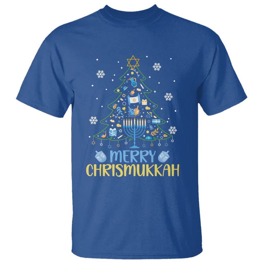 Christmas Hanukkah T Shirt Merry Christmukkah Jewish Christmas Tree Chanukah Hanukkah TS02 Royal Blue Printyourwear